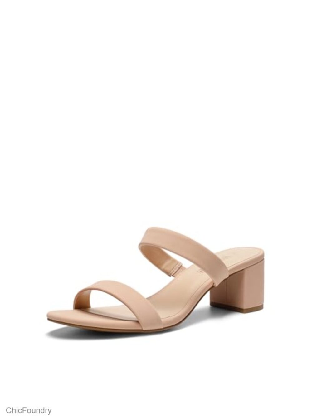 Women's Comfort Block Heel Slip On Mule Sandals Faux Leather